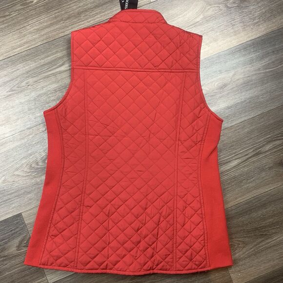 Kim Rogers Red Vest  Full Zipped Pockets Lined Women’s Size Small New - Picture 5 of 5